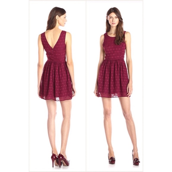 Jack by bb dakota burgundy lined sheer dress - Picture 2 of 6